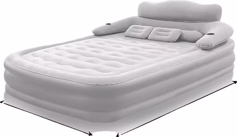 Materasso ad aria, superficie morbida, design per due persone, grigio