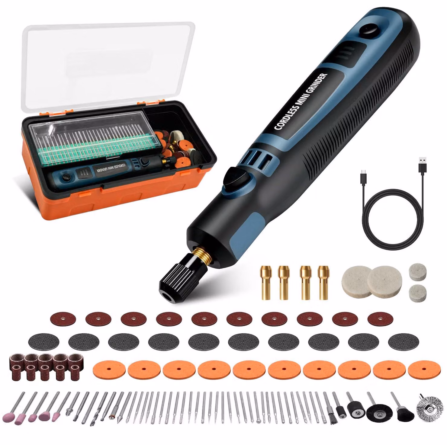 Attrezzo multifunzione, set di utensili rotanti con 96 accessori, penna da incisione wireless