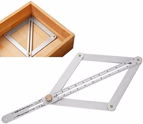 Elzusha - Misuratore di angoli 0-170° - Acciaio inossidabile - Goniometro-righello - Misuratore di angoli multifunzione - Lunga durata - Qualità professionale