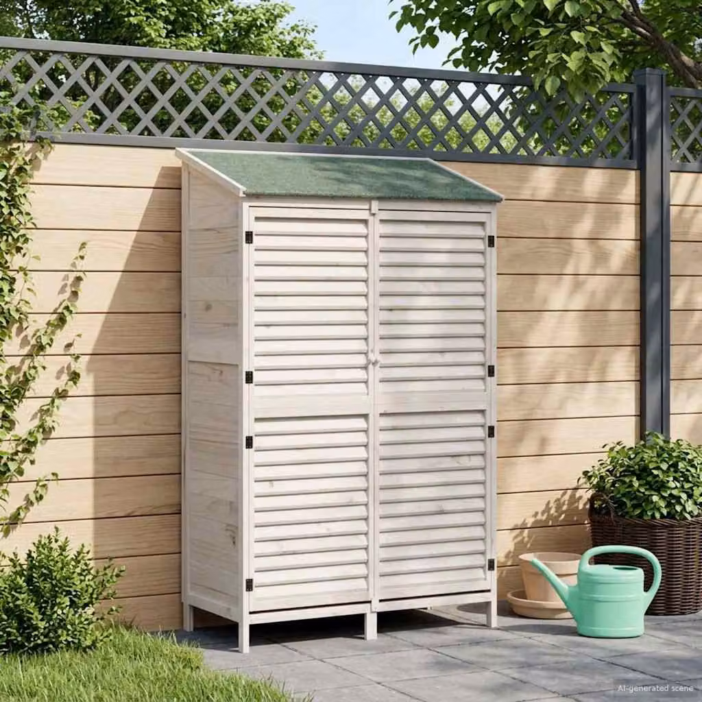 Capanno da giardino moderno vidaXL in legno bianco L: 106 cm, P: 56 cm, H: 176,5 cm
