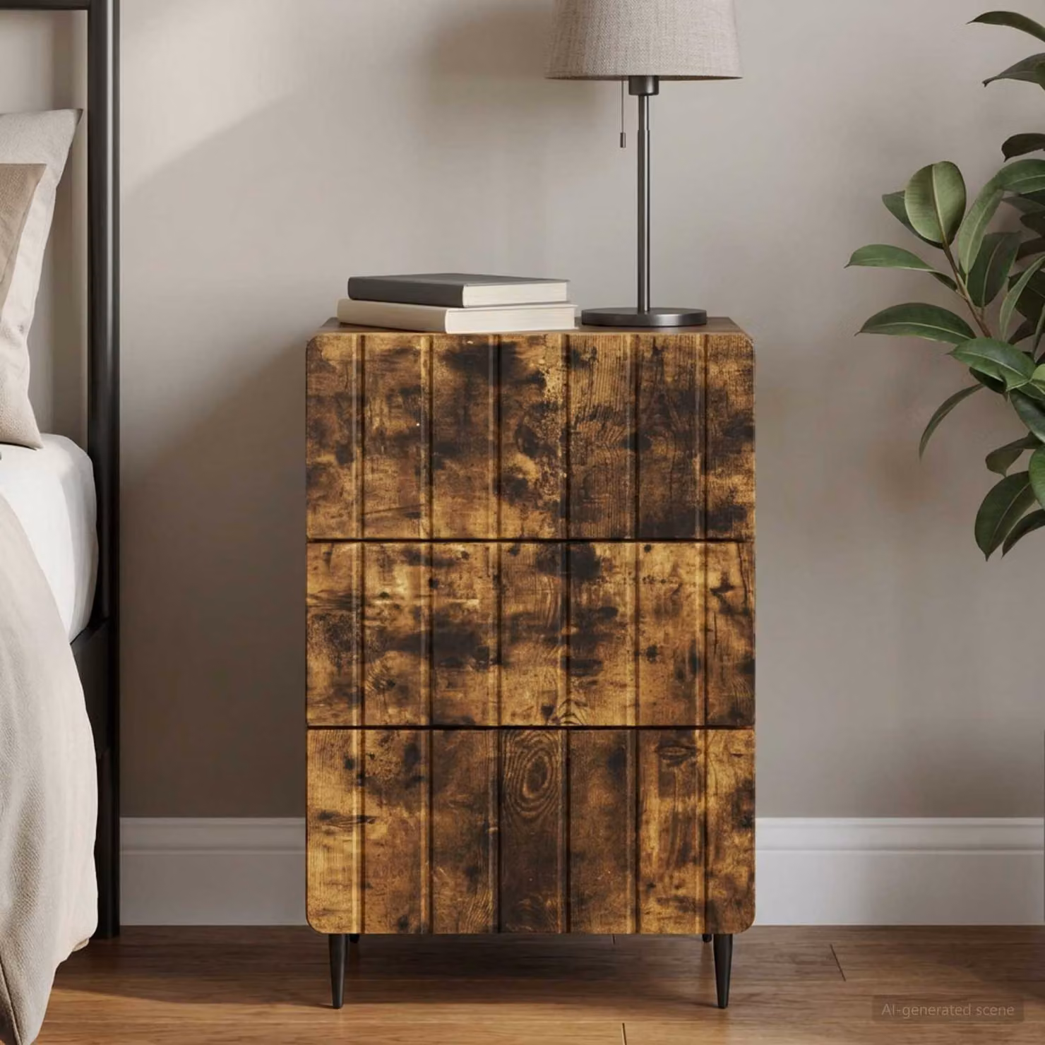 vidaXL Armadio da Notte con Cassetto in Rovere Fumo, Design Moderno, L/P/H: 43 x 41 x 68 cm