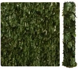 Siepe Ornamentale Artificiale con Foglie di Edera Verde T-REX, 20 m