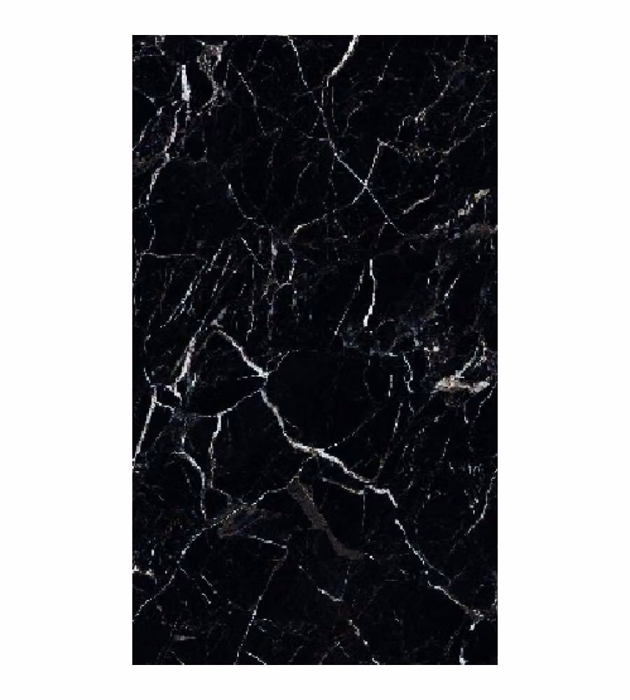 Pannello Decorativo Murale UV Effetto Marmo Nero Lucido 60x120 cm - Rivestimento Moderno