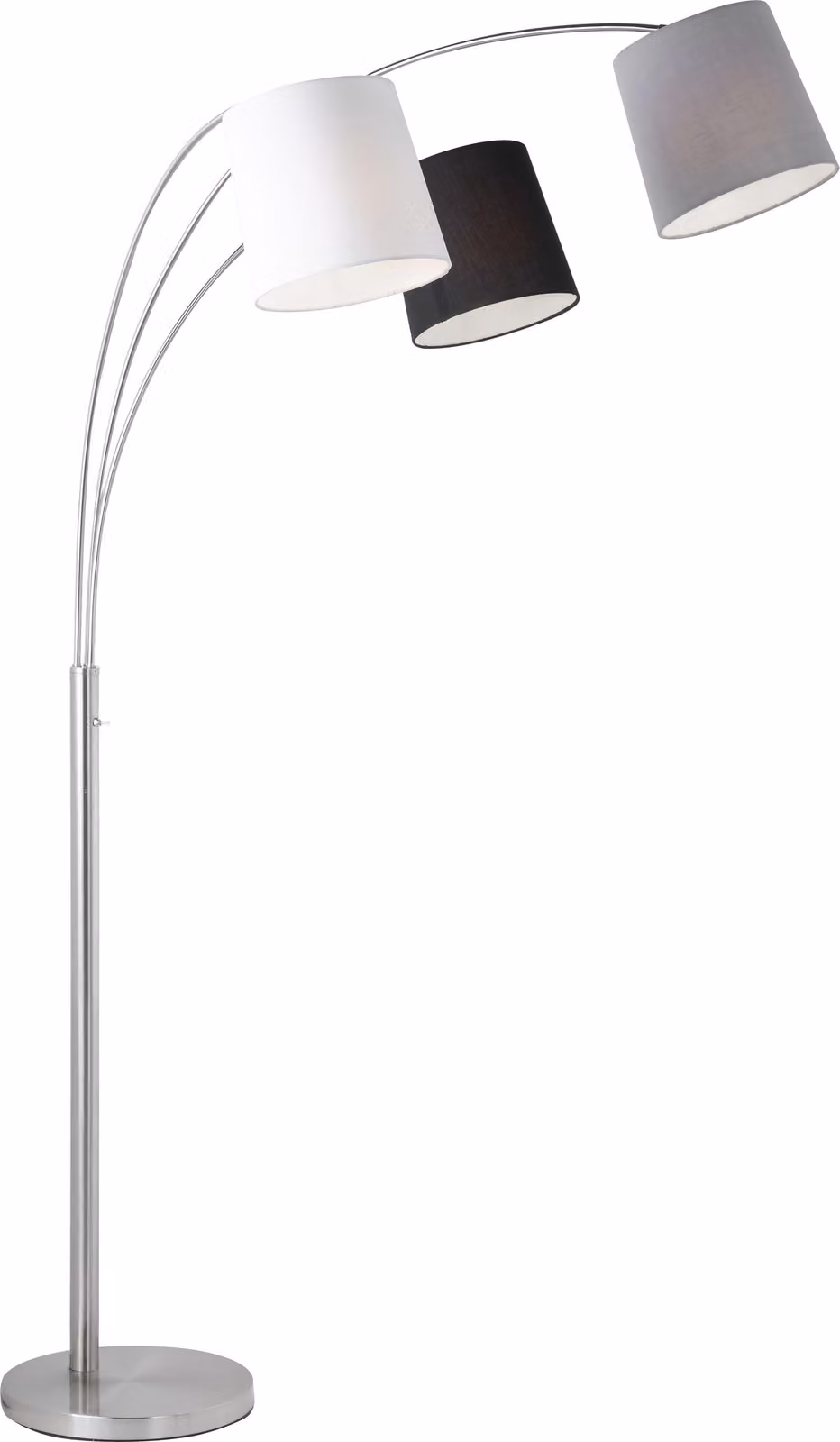JUST LIGHT MELVIN lampada da terra E27 max.40W tripla argento/grigio, bianco e nero 180-190cm 15461-55
