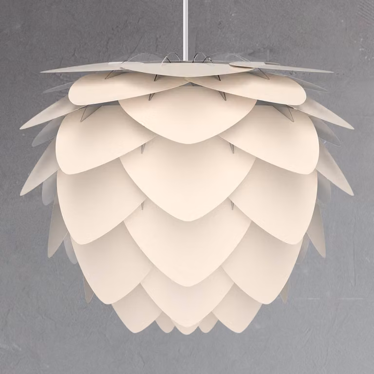 UMAGE Lampada a sospensione Aluvia, dimmerabile, Crema / Ambra, Soggiorno / Sala da pranzo, Alluminio, Design, Lampada a sospensione