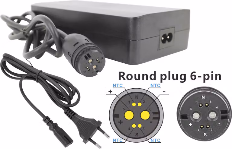 Caricabatteria PowerSmart 42V 4A con connettore Rosenberger per 24892 / Alber Xion / Lin Bus / 14,25Ah