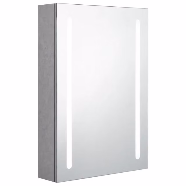 Armadietto da bagno moderno DESIGN IN con specchio e illuminazione LED, Grigio, L: 50 cm, P: 13 cm, H: 70 cm – 1