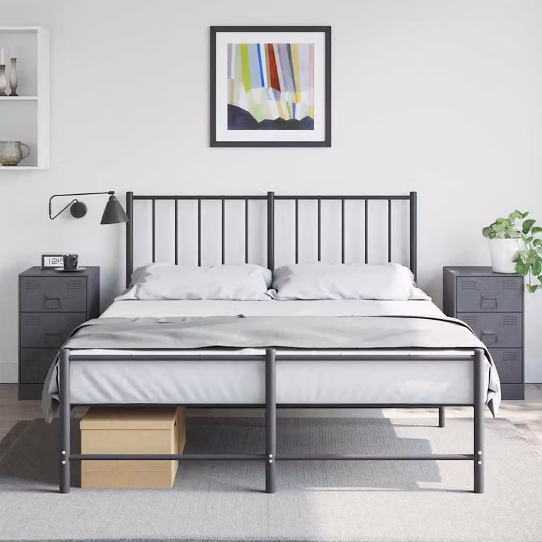 Set di 2 comodini moderni vidaXL in metallo antracite L/P/H: 34,5 x 39 x 62 cm