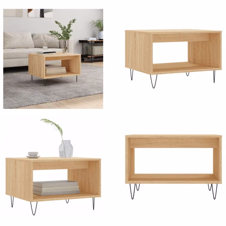 vidaXL Tavolino in rovere Sonoma 60x50x40 cm in legno - Tavolino - Tavolini - Tavolino - Tavolo da divano