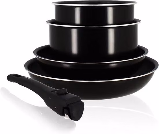 Set di 5 Padelle - Induttivamente compatibile - Alluminio - Nero
