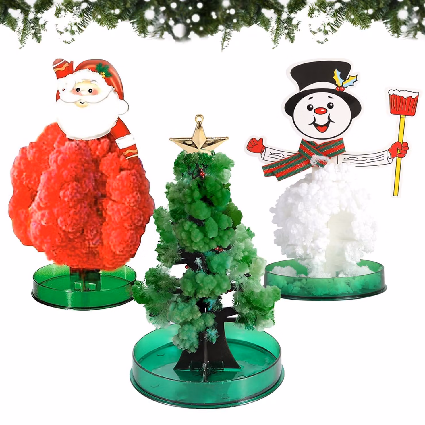 Mini albero di Natale DIY set per la crescita dei cristalli per bambini