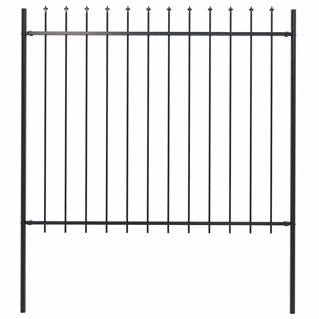 Recinzione da giardino vidaXL Woerden con punta a lancia in acciaio nero H: 170 cm, L: 150 cm