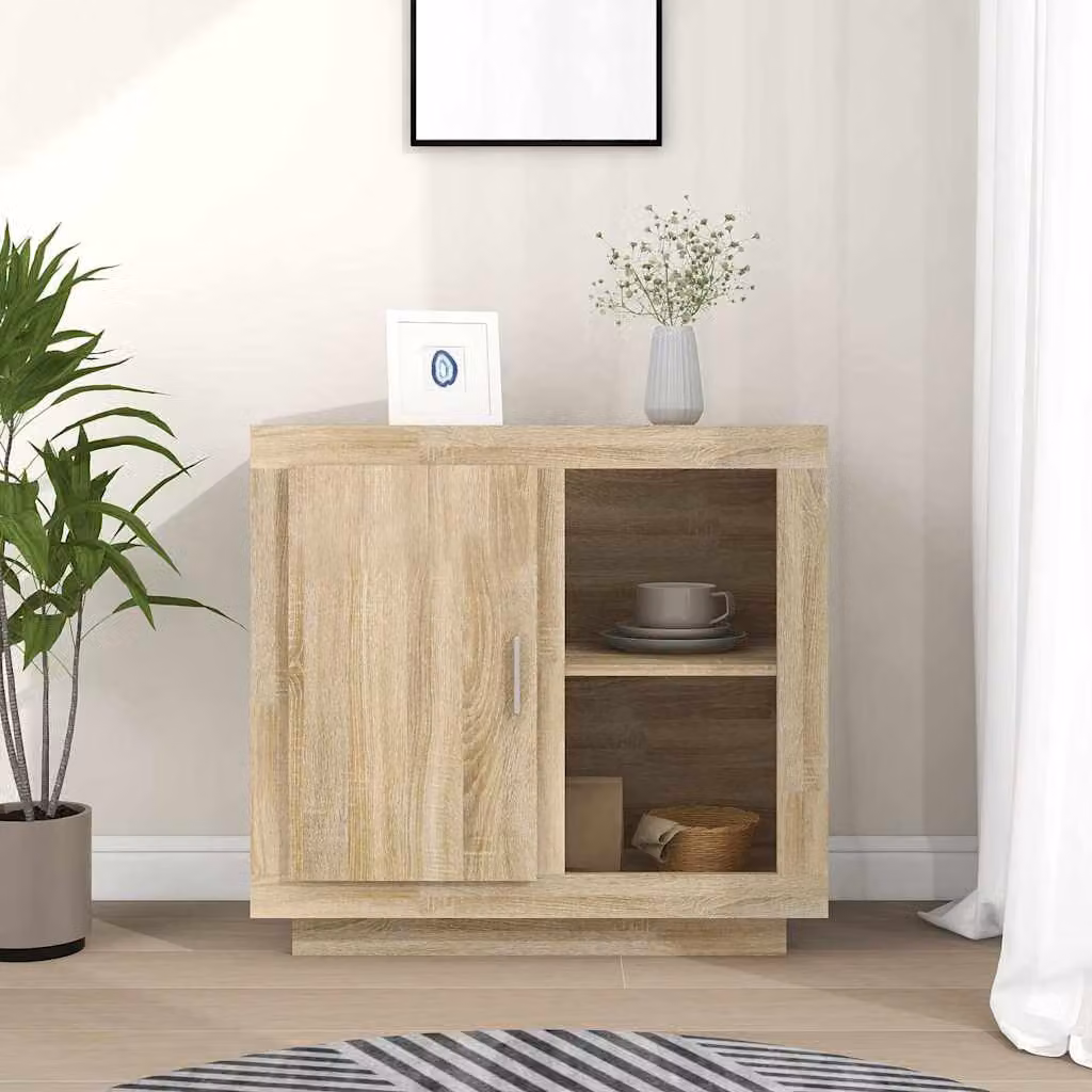 Credenza vidaXL in Rovere Sonoma, Colore Marrone e Beige, L 80 cm x P 40 cm x H 75 cm