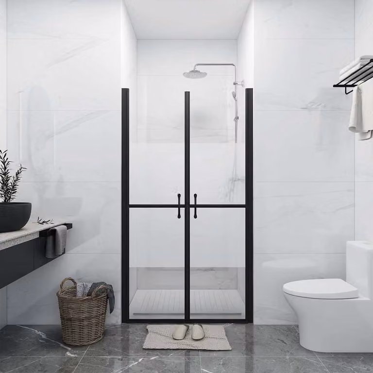 Porta per Doccia in Vetro ESG Semi Satinato vidaXL L: 78-81 cm, H: 190 cm
