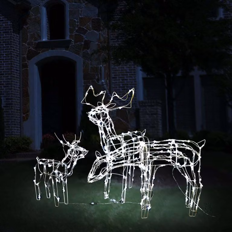 The Living Store Set di 3 renne LED Decorazione natalizia 229 LED
