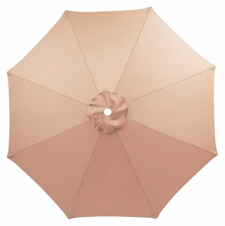 Copertura di ricambio per ombrellone, diametro 350 cm, 8 stecche, colore champagne, protezione UV, resistente al vento, in poliestere