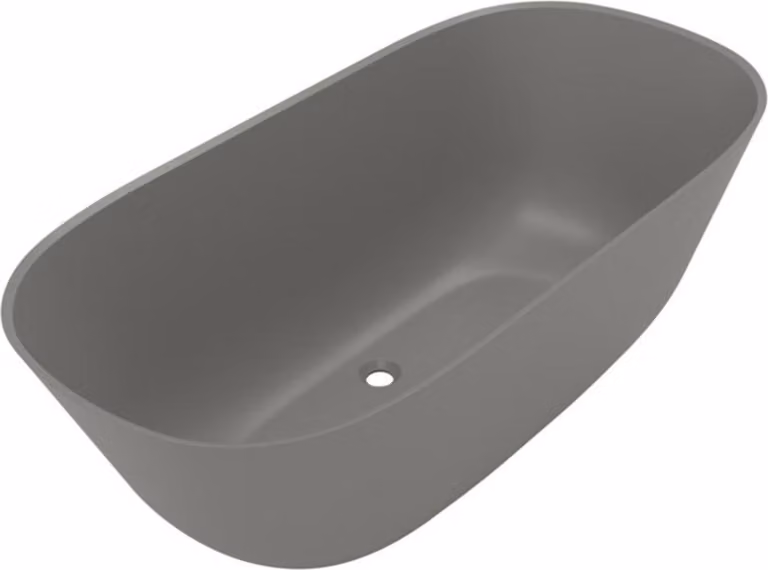 V&B Theano, vasca da bagno 155x75cm, autoportante, grigio