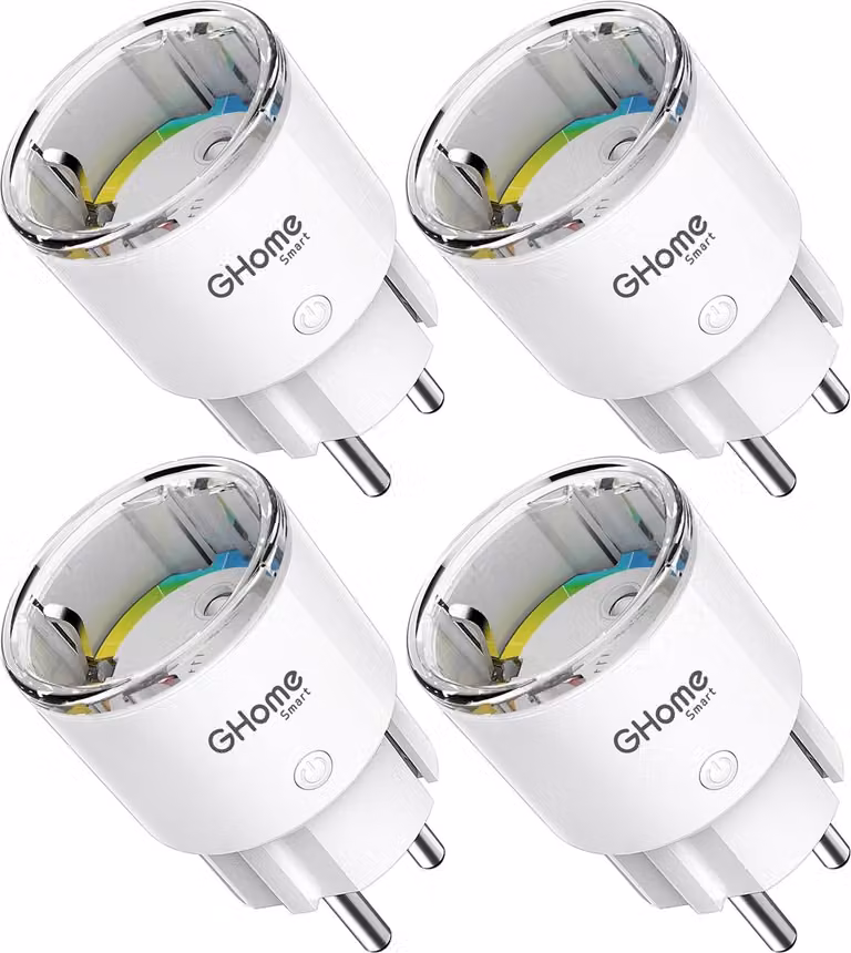 Prese intelligenti GHome con misurazione del consumo energetico, compatte, 10A, confezione da 4