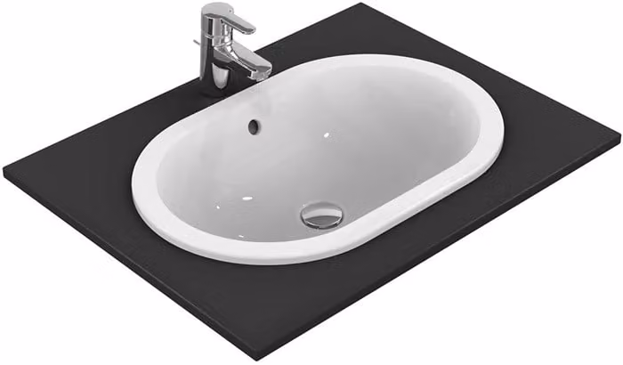 Lavabo da incasso IS Connect, ovale, w.hl., w.oil, 620x410x175mm, bianco