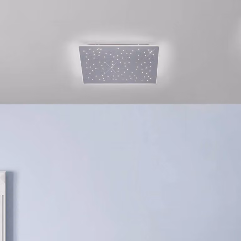 Q-Smart-Home Plafoniera smart Q-Nightsky, dimmerabile, Alluminio / Grigio / Zincato, Soggiorno / Sala da pranzo, Alluminio, Moderno