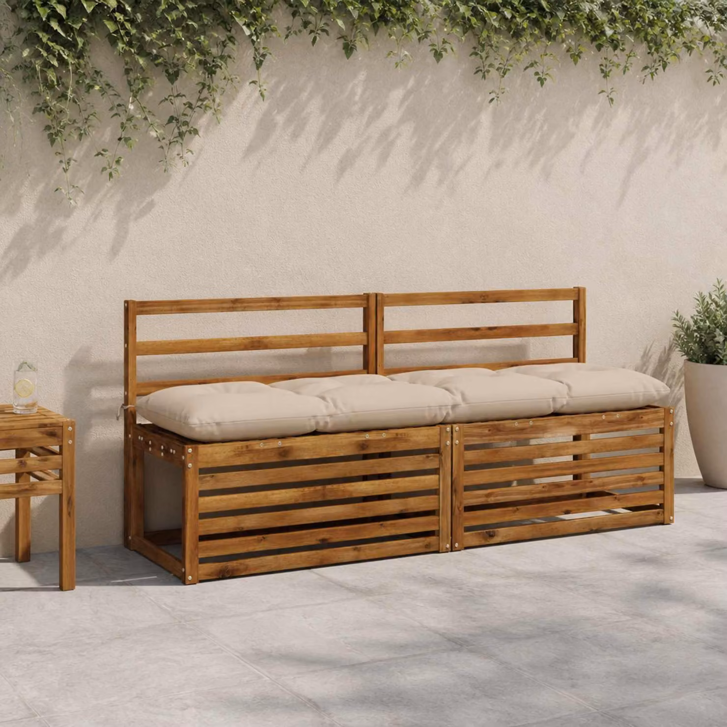 vidaXL Cuscino per panchina VIANEN 100% Poliestere Crema