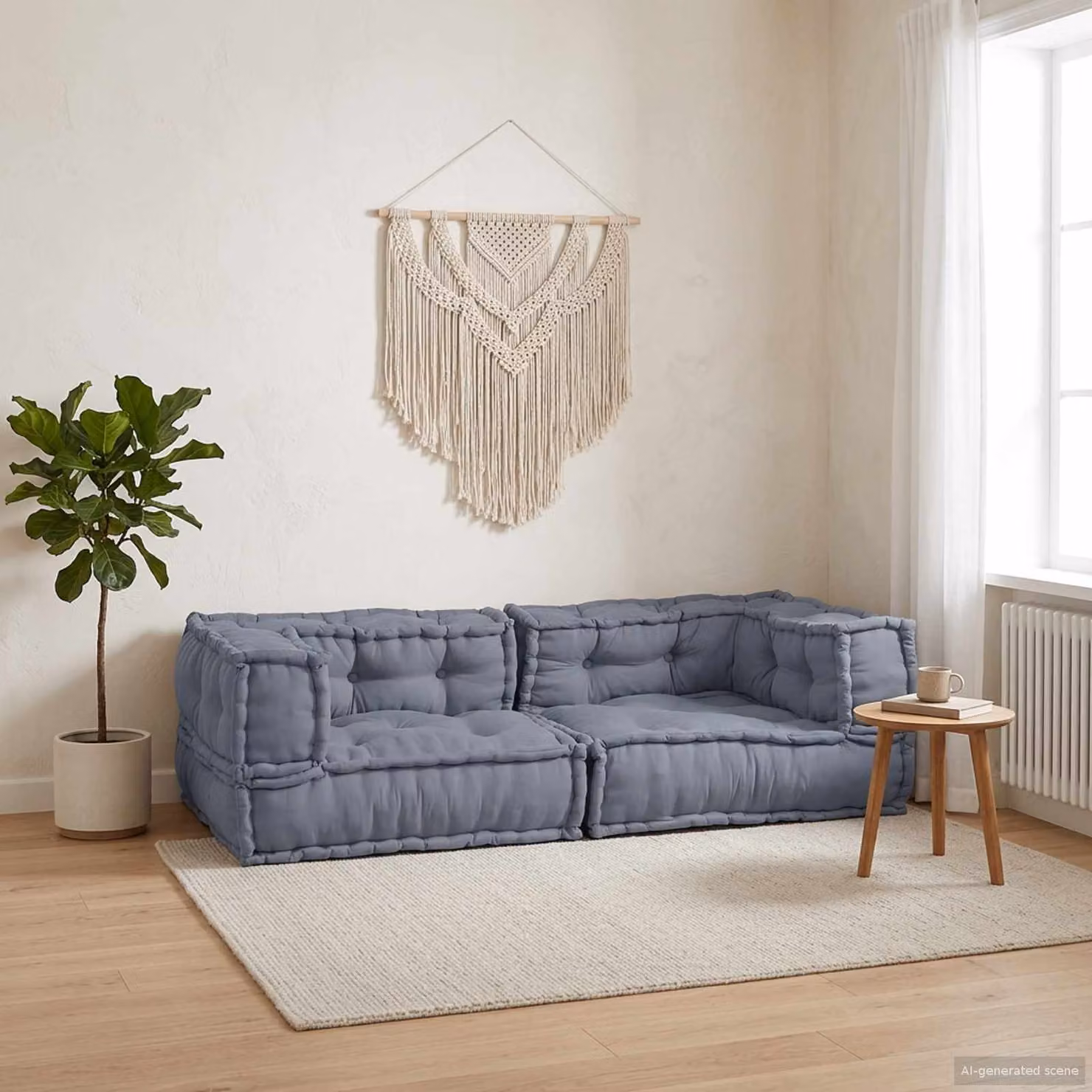 vidaXL Unità di Divano Modulare 3 pz in Tessuto Grigio L/P/H: 140 x 70 x 36 cm