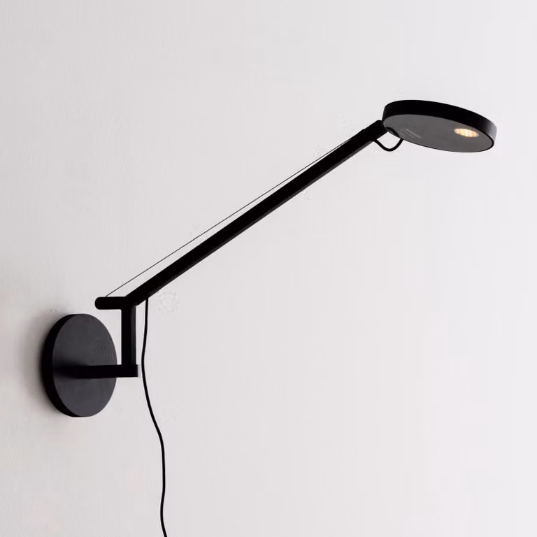 Artemide Applique da parete di design Demetra Micro, dimmerabile, Nero, Studio / Ufficio, Alluminio, Design, Applique