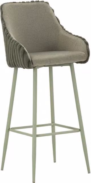 Sgabello Bar Alaska A Verde Set 2 Pz 52x46x111 cm in Compensato e Spugna e Ferro e Poliestere Verde