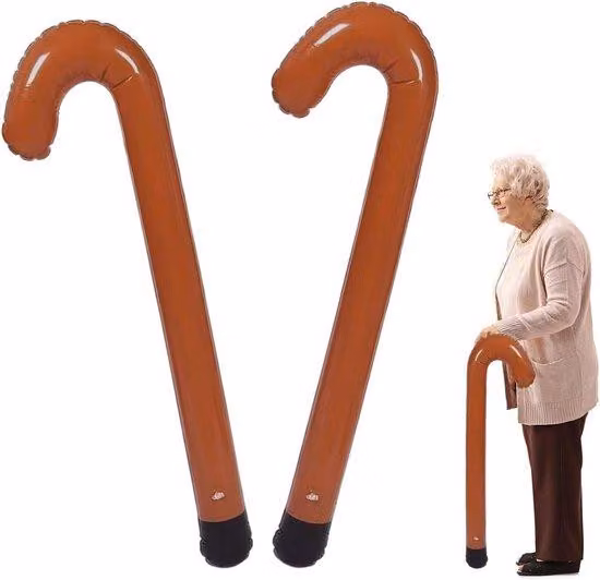 Bastone da passeggio gonfiabile 90 cm - Marrone - Accessorio per scherzi e feste