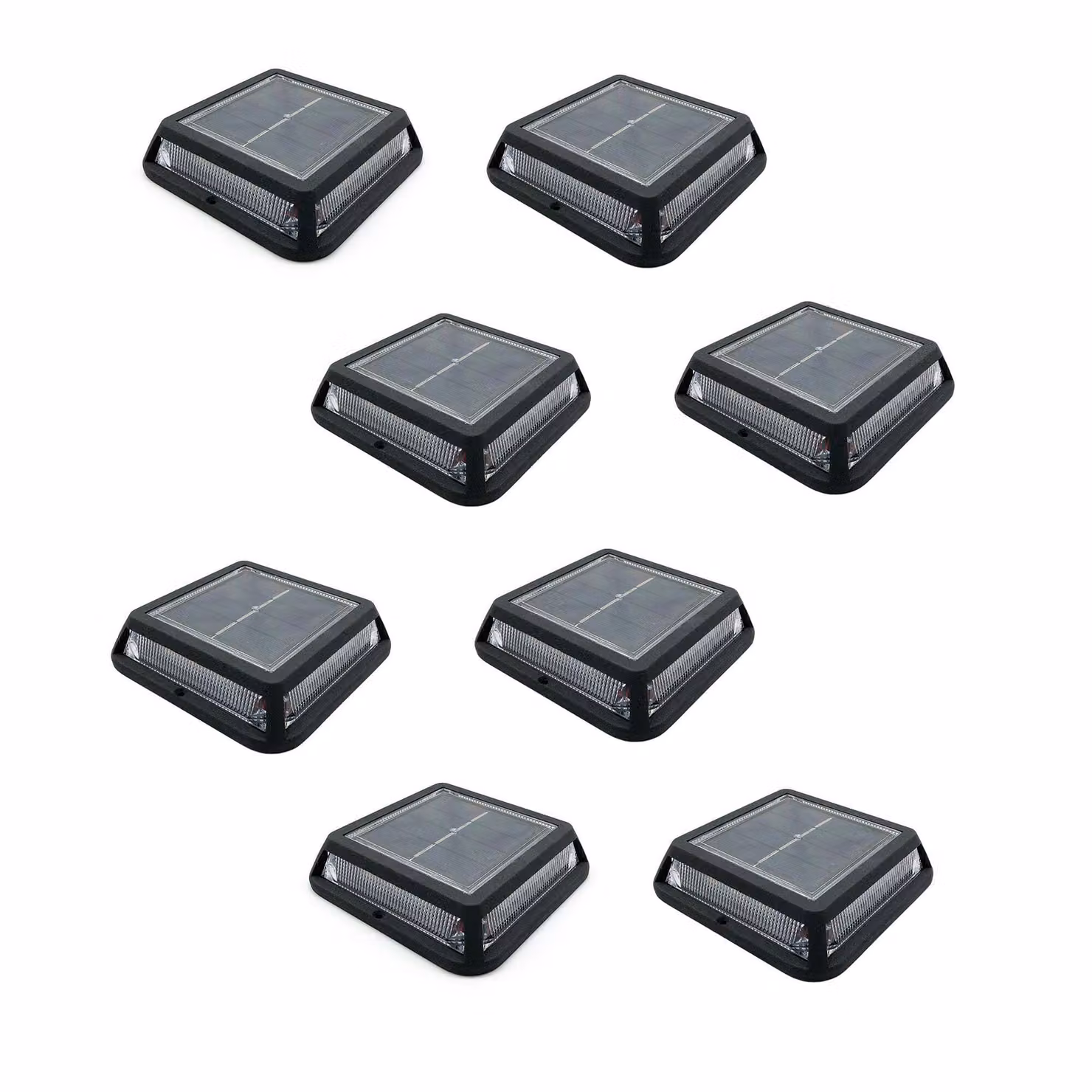 Set di 8 lampioni solari quadrati QUADRY d12cm