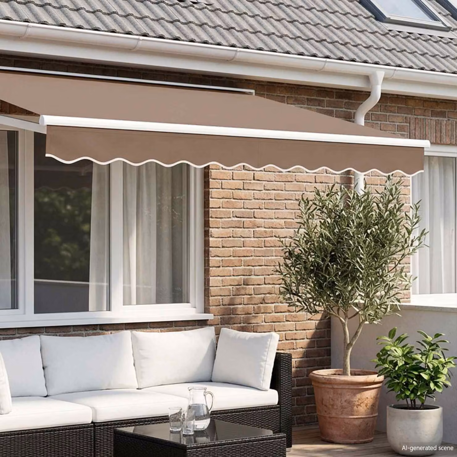 Mantovana di ricambio per tenda da sole vidaXL in poliestere, colore beige, 5 m