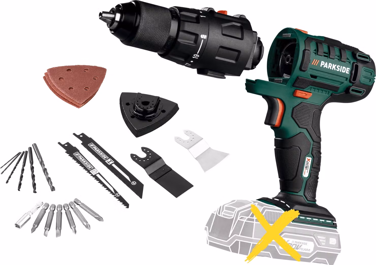PARKSIDE® Utensile combinato a batteria 3 in 1 PKGA 20-Li C2 - senza batteria e caricatore
