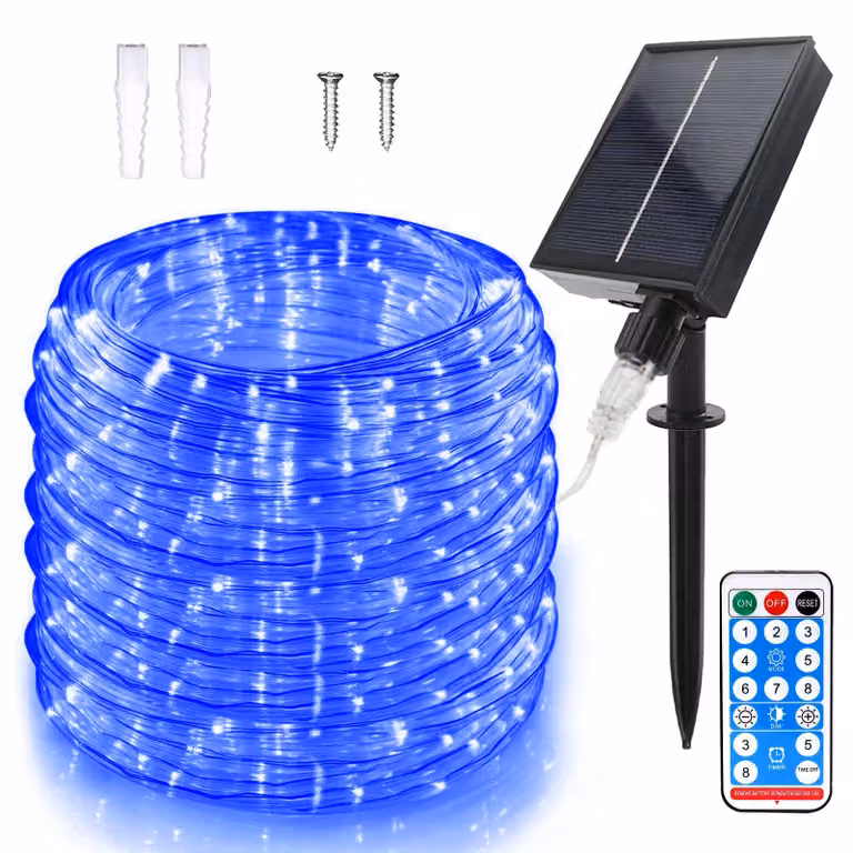 Catena luminosa solare da 22 metri, con 200 LED, 8 modalità, impermeabile, con telecomando