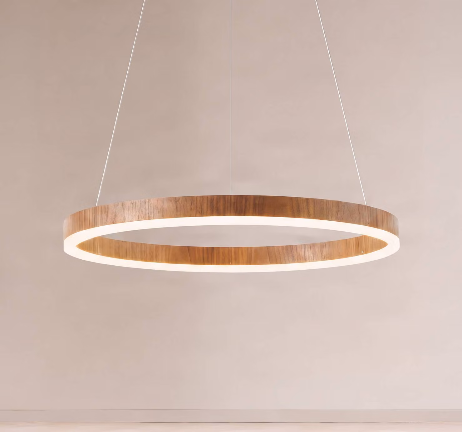 Lampada a sospensione Thelma Lucande, dimmerabile, Legno scuro, Soggiorno / Sala da pranzo, Plastica, Moderno, Lampada a sospensione