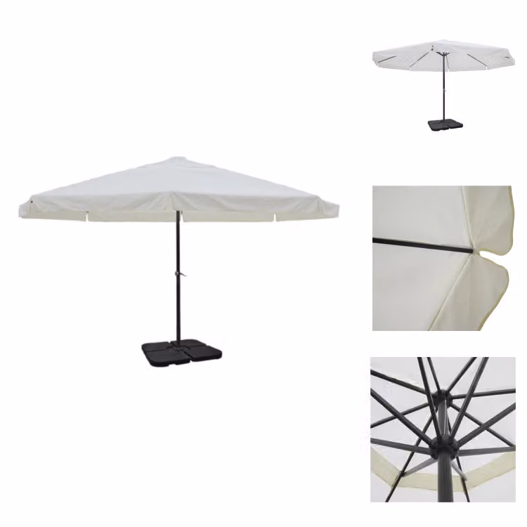 Ombrellone in alluminio bianco con supporto per ombrellone - Ombrelloni e tende da sole