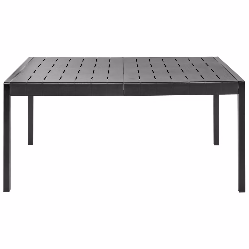 Tavolo da pranzo rettangolare da giardino BELIANI nero con telaio sintetico resistente alle intemperie L: 120 cm, P: 84 cm, H: 76 cm – 2