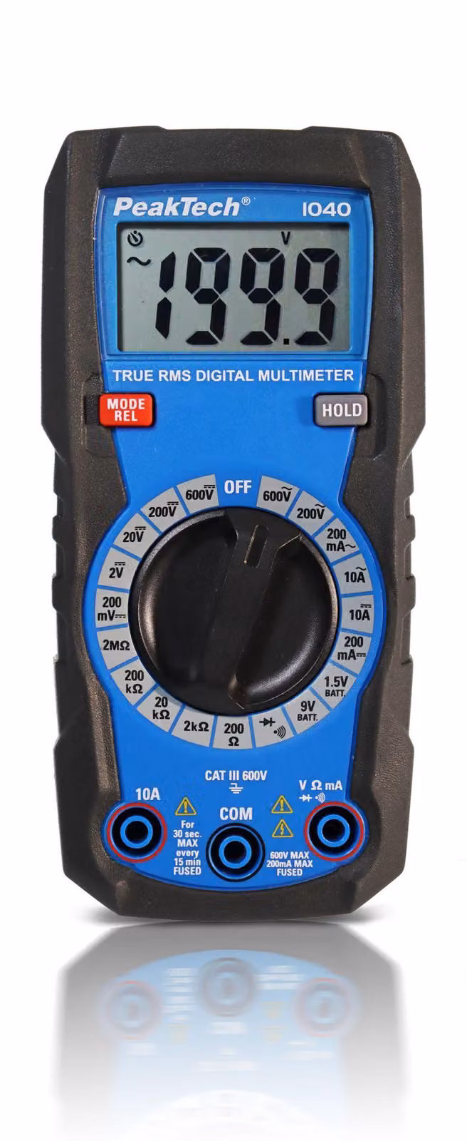 Multimetro digitale PeakTech P1040 2000 conteggi TrueRMS Selezione manuale del campo di misura