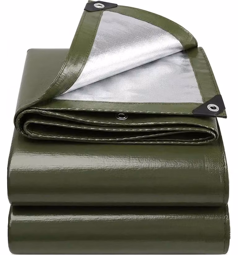 Telo protettivo 3x4 metri, 130 g/m², impermeabile, verde con occhielli