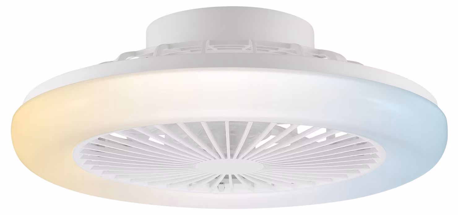 Lampada da soffitto LED Brilliant Montero con ventilatore, diametro 42 cm, colore bianco, 20W, grado di protezione IP20, per uso interno