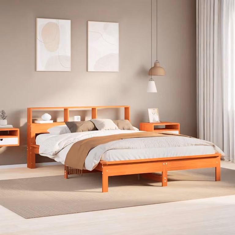 Letto in legno di pino vidaXL senza materasso colore marrone L 150 x P 200 cm