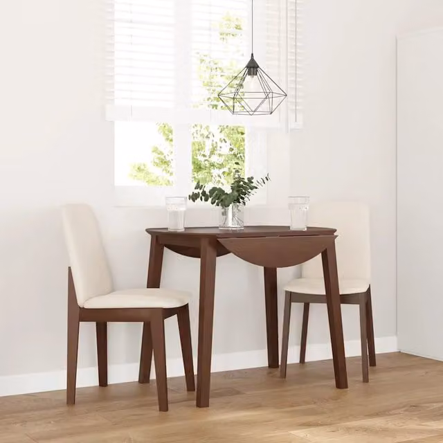 Sedie da Pranzo con Cuscini 2pz Marrone Legno Massello di Hevea 4102443