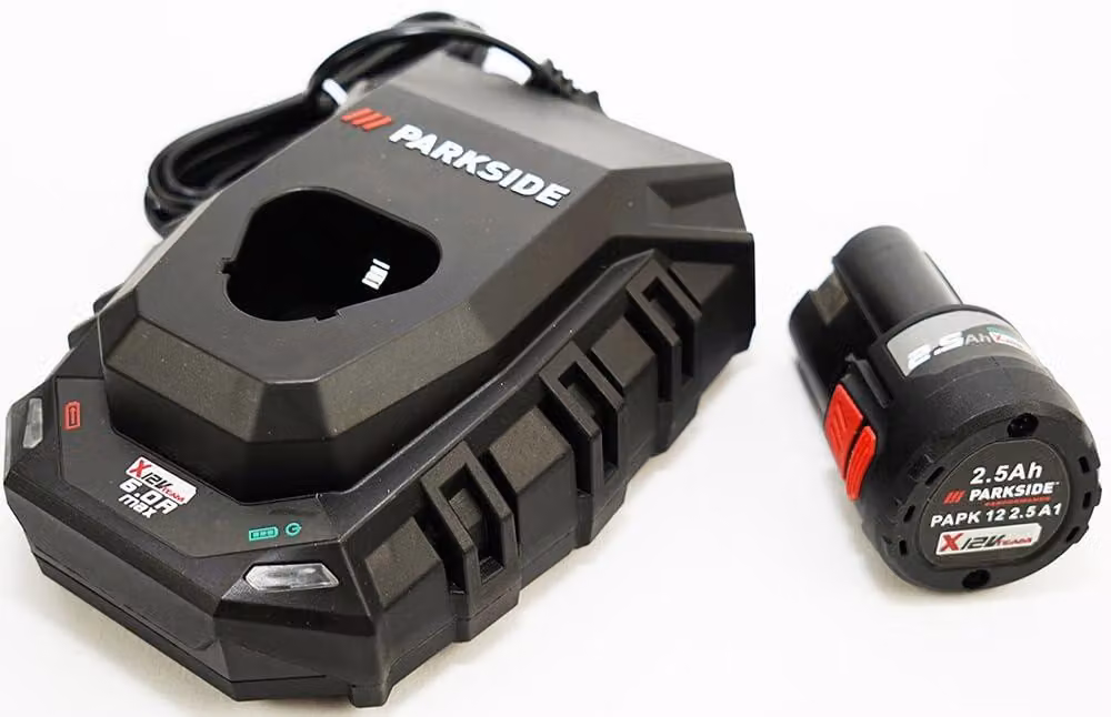 Set batteria da 12V 2,5Ah e caricabatterie da 6A – compatibile con i dispositivi della serie X12V