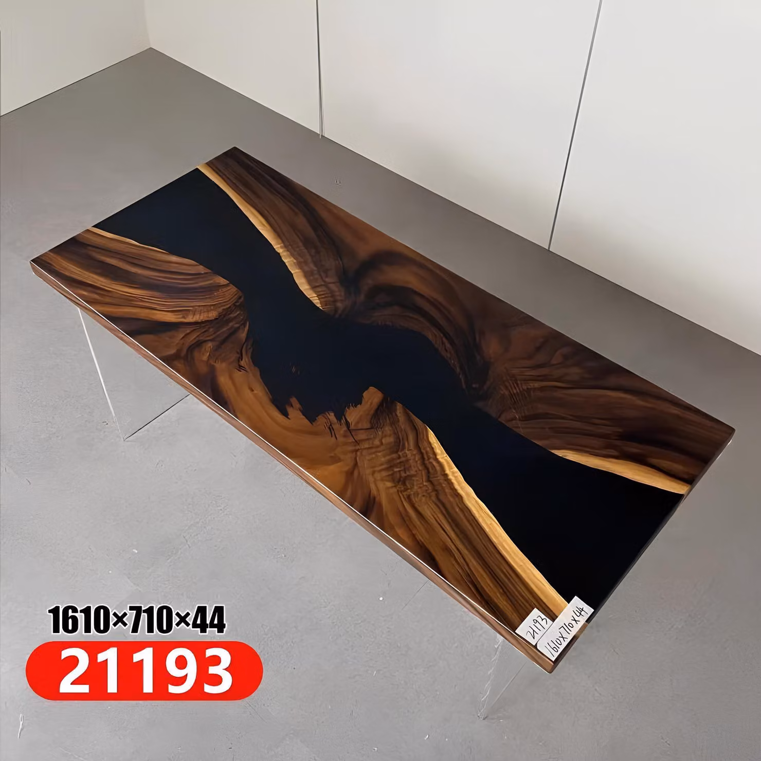 Epoxid Harz Esstisch Echtes Holz Massive Möbel Wasserfall Epoxy Tisch 161x71cm