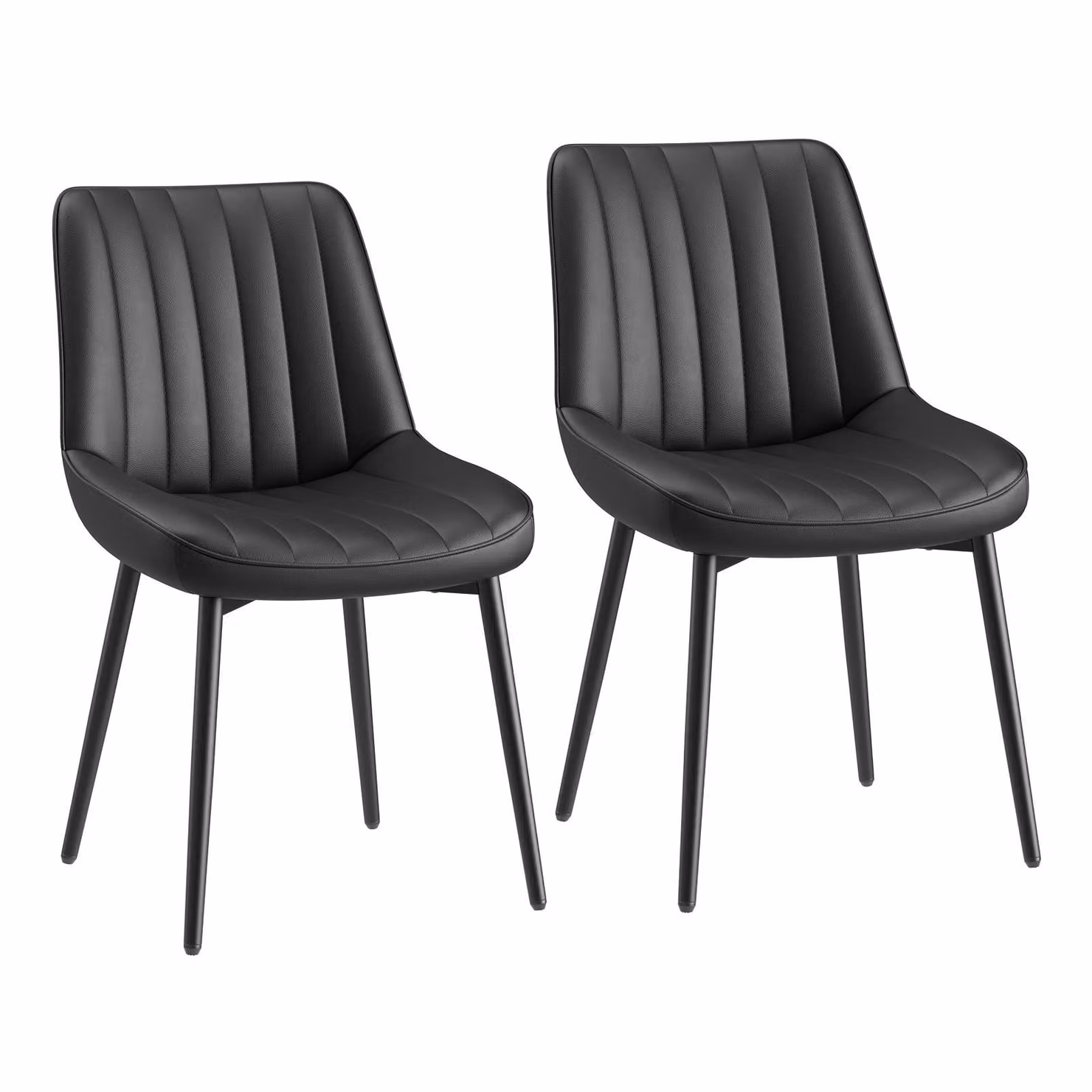 Sedie da sala da pranzo di design COLAMY, set da 2 – eleganti, comode e di alta qualità – Nero