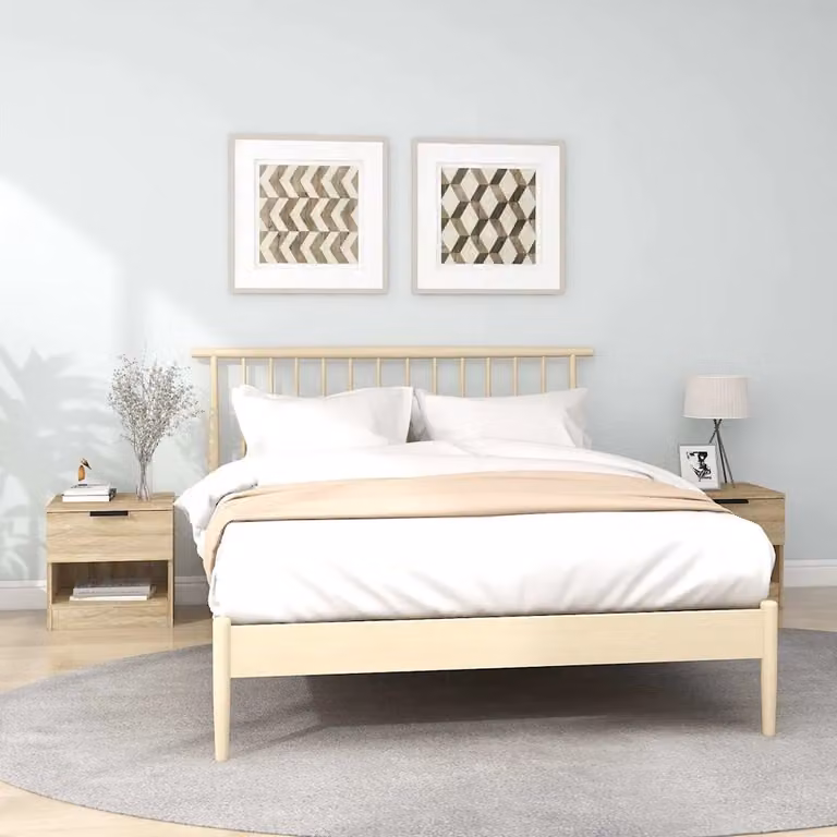 Set di 2 comodini moderni vidaXL in legno multistrato e MDF colore rovere, L: 40 cm, P: 30 cm, H: 39 cm