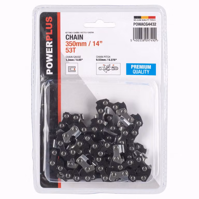 Catena per motosega Powerplus 14'' 350 Mm 53t-premium Trasparente Taglia Unica / EU Plug Trasparente Taglia Unica