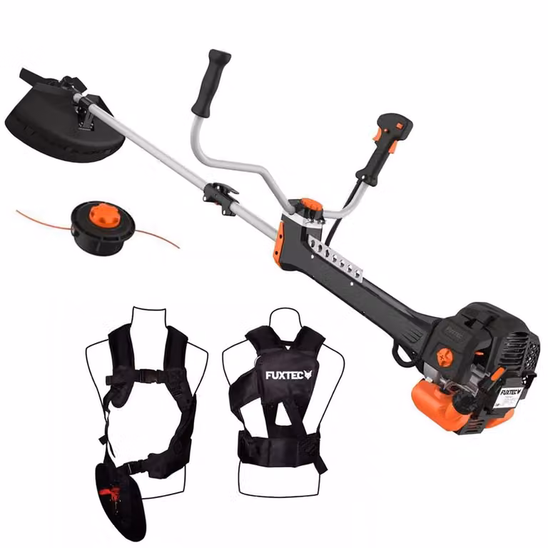 Decespugliatore a scoppio professionale FUXTEC FX-PS152 - 52cc | 11kg | con testina a doppio filo | lama a 3 denti | con cinghia di trasporto comfort | 3hp | 2 tempi