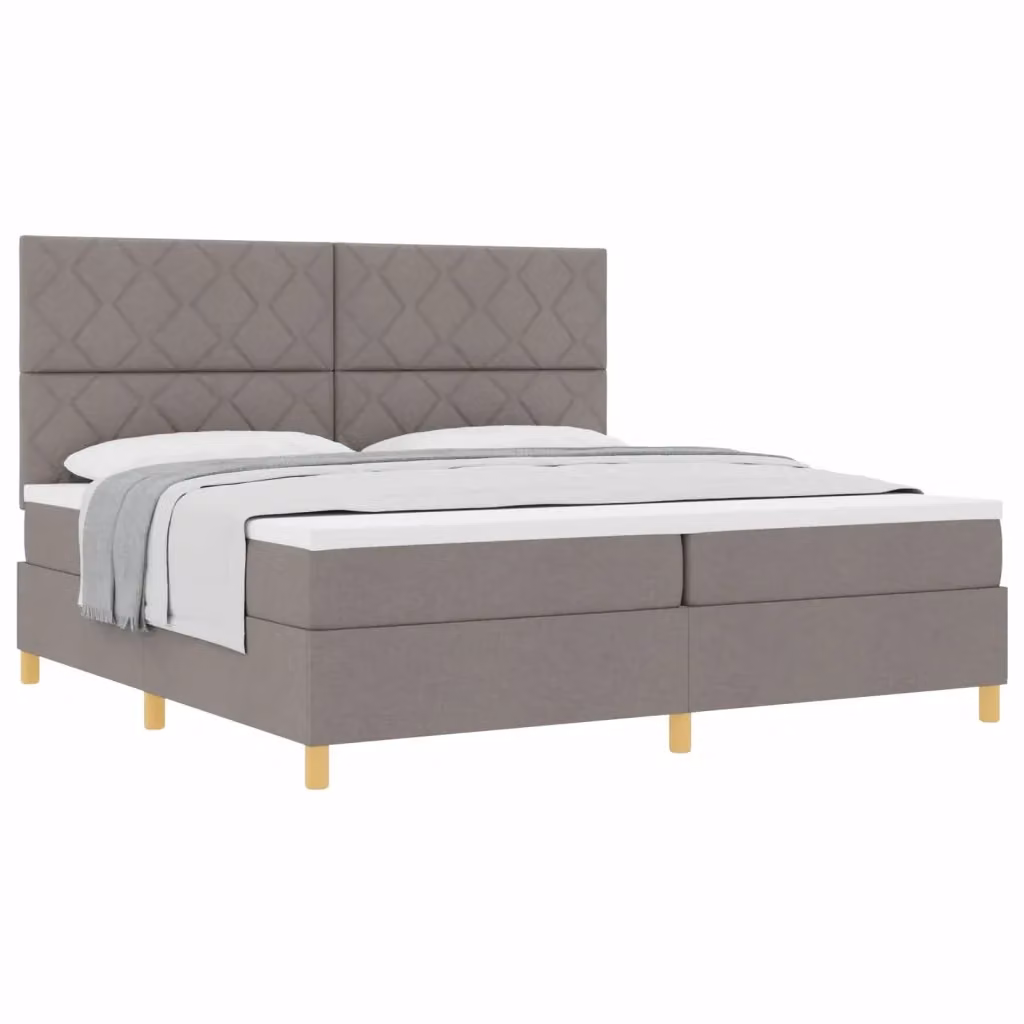 Letto a molle con testiera Talpa vidaXL in tessuto beige o grigio L: 200 cm, P: 200 cm, H: 280 cm – 2