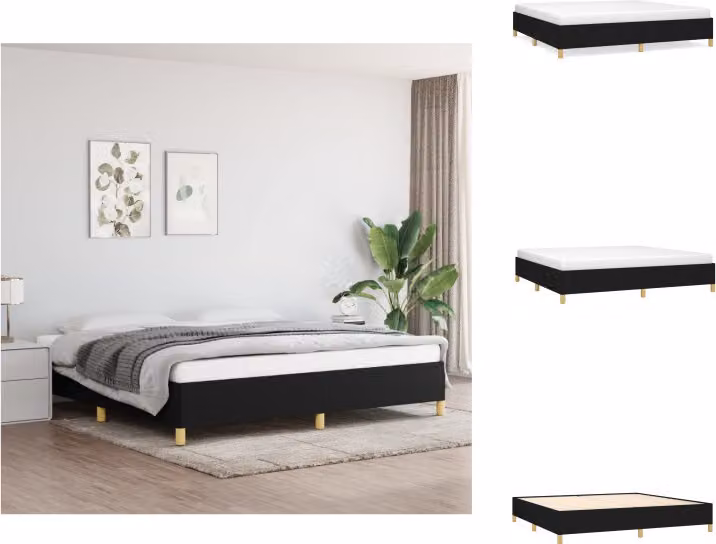 vidaXL Struttura letto nera 200x200 cm in tessuto - Letti e strutture letto