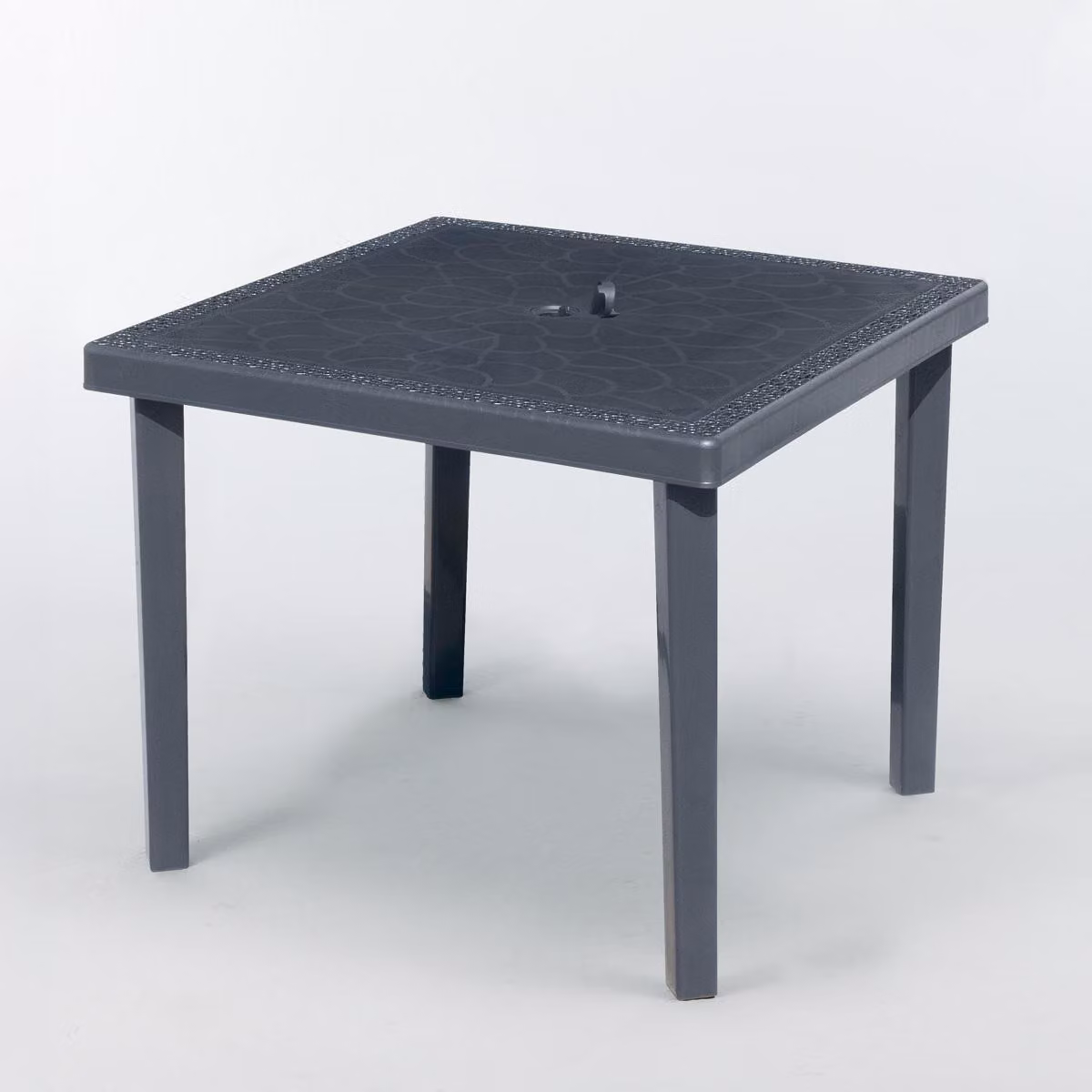 Tavolo bar da giardino in poly-rattan, quadrato, 90x90, Grand Soleil Gruvyer - Nero